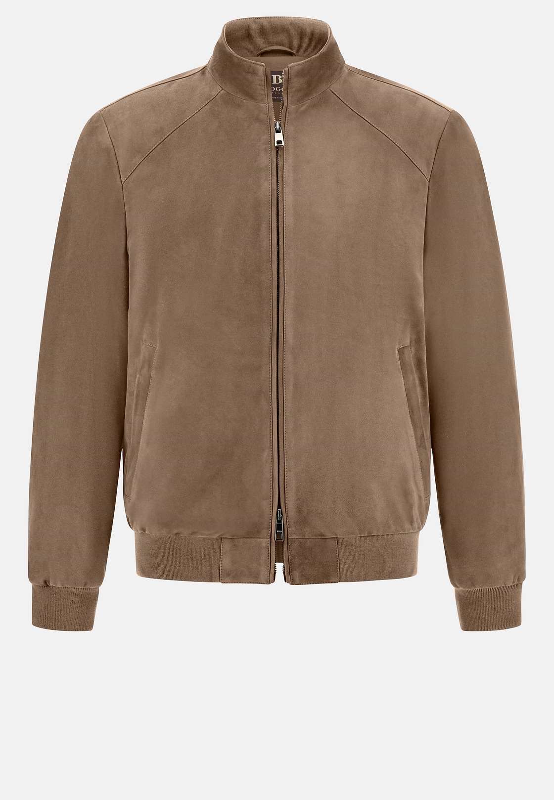Bomber Aus Veloursleder, Taupe, hi-res