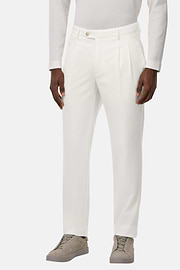 Stretch Cotton/Tencel Trousers, White, hi-res