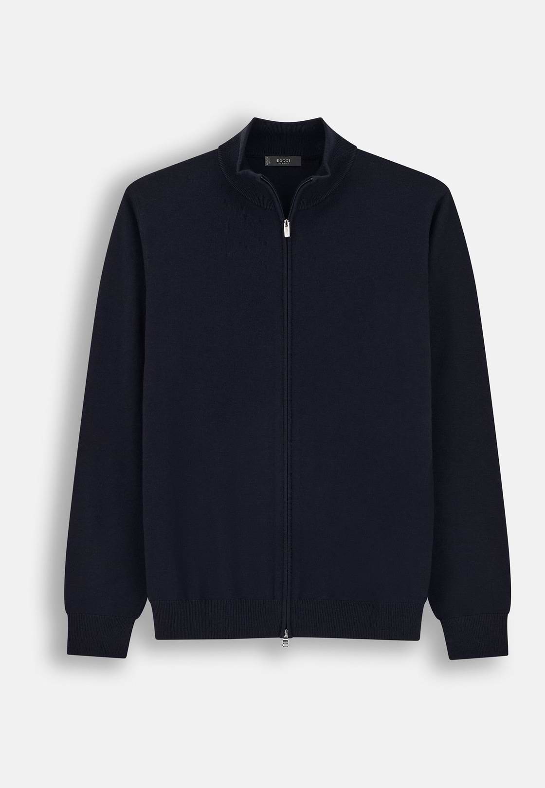 Full-Zip Jumper in Merino Wool, Navy blue, hi-res, 5