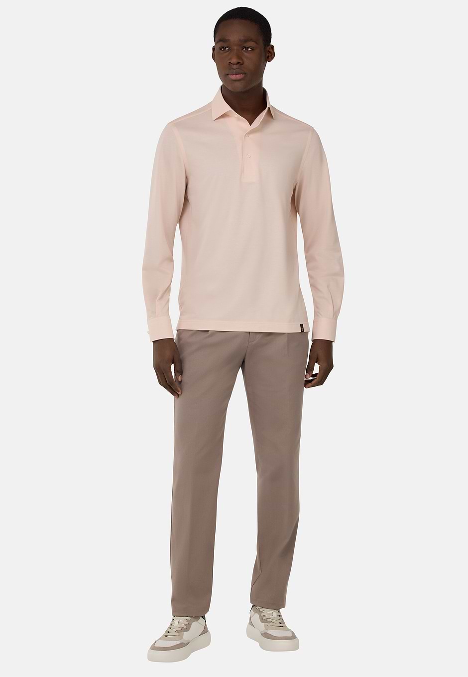 Japanese Jersey Polo Shirt, Pink, hi-res