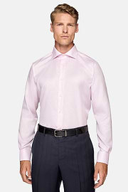 Chemise En Coton Dobby Regular Fit, Rose, hi-res