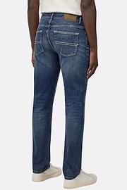 Dark Blue Stretch Denim Jeans, Dark Blue, hi-res