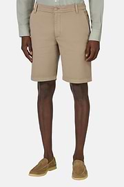 Bermuda En Coton Extensible, Taupe, hi-res