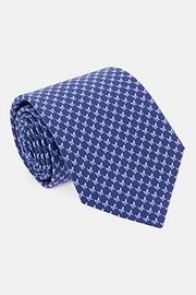 Corbata Estampado Mariposas de Seda, Azul  Marino, thumb, 2