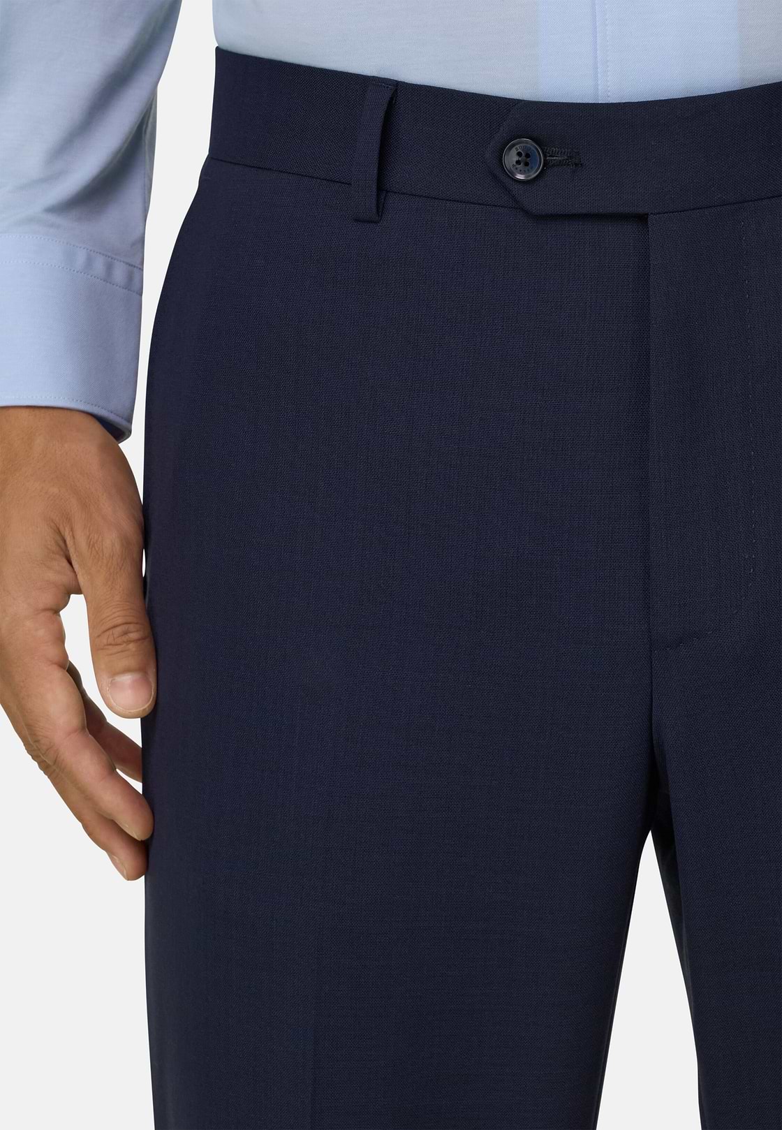 Trousers in Pure Wool Travel, Blue, hi-res, 3