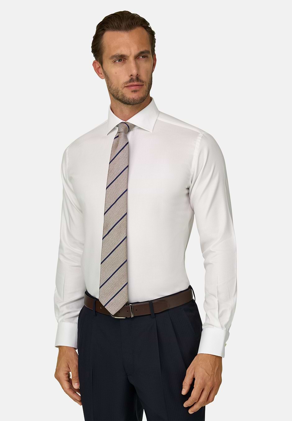 Camicia In Cotone Regular Fit, Bianco, hi-res