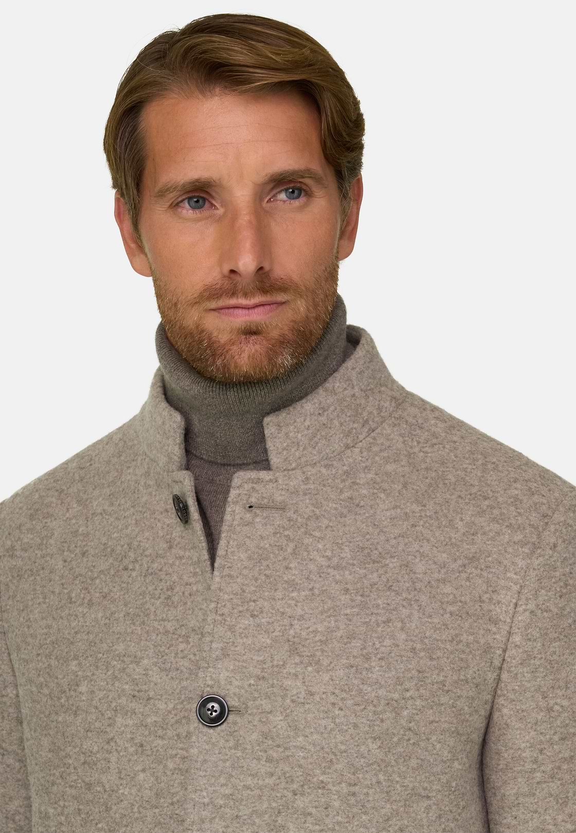 Caban in Gemengd Wol Cashmere Gemêleerd, Grey, hi-res, 3