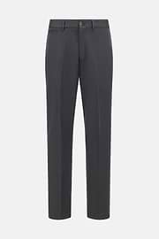 Pantaloni In Cotone Lino Elasticizzato, Carbone, hi-res