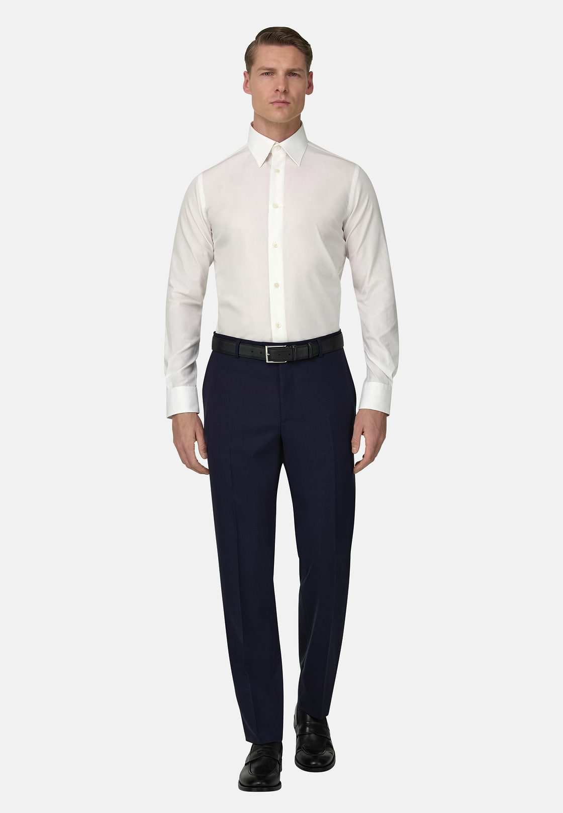 Camicia In Popeline Di Cotone Regular Fit, Bianco, hi-res, 2