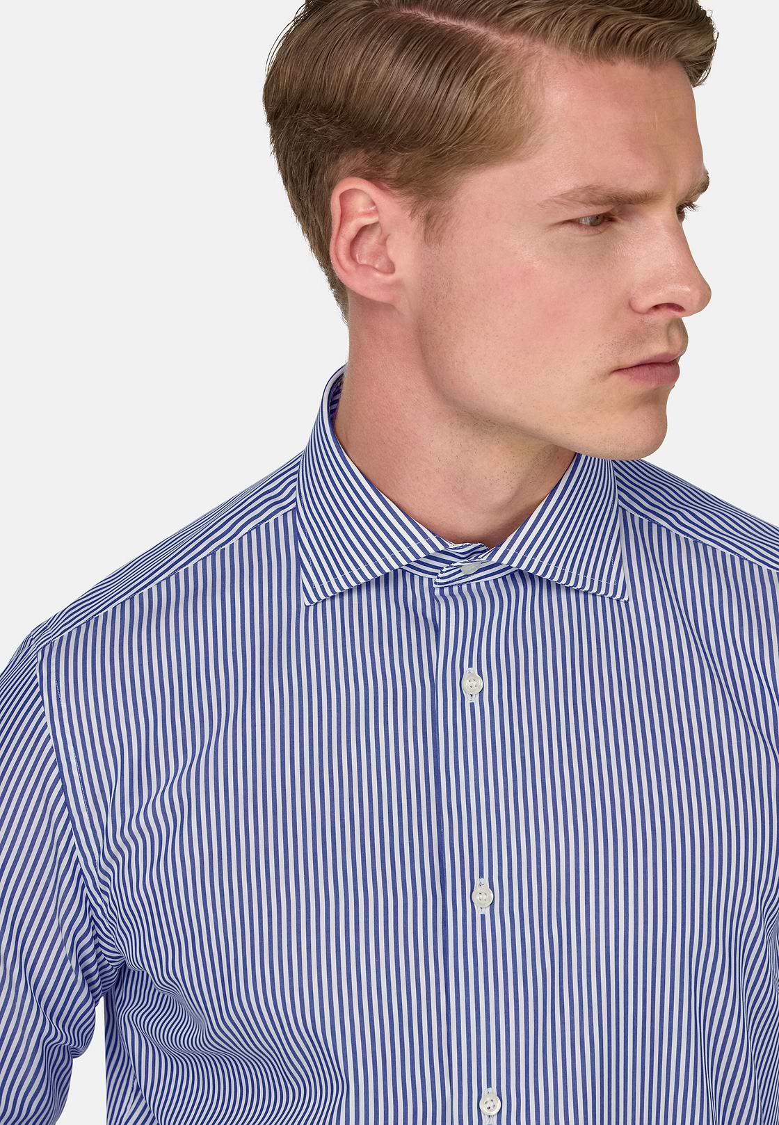 Regular Fit Cotton Poplin Shirt, Blue, hi-res, 4