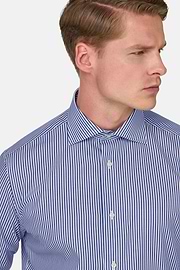Regular Fit Cotton Poplin Shirt, Blue, thumb, 4