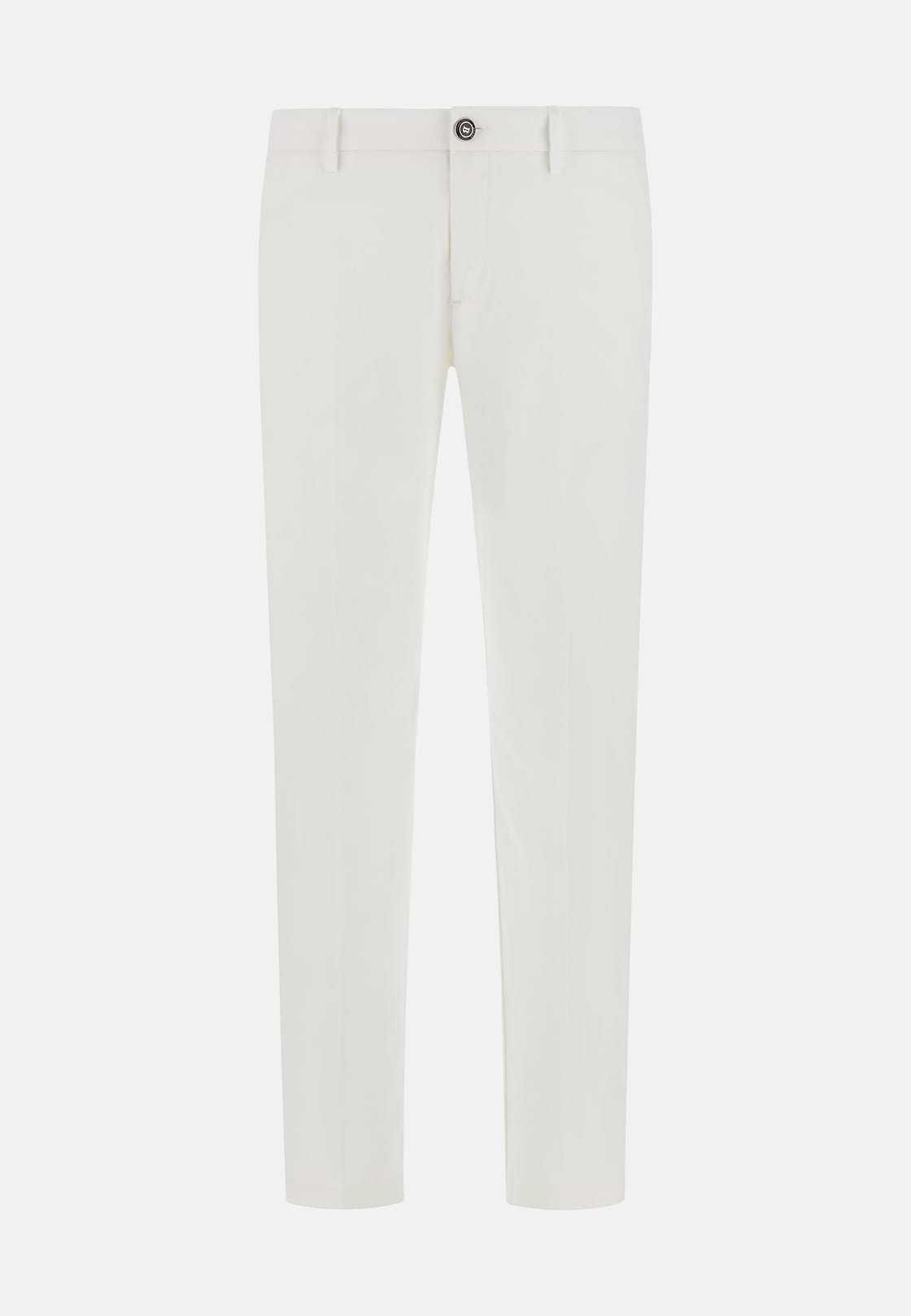 Pantalon En Coton Tencel Extensible, Blanc, hi-res