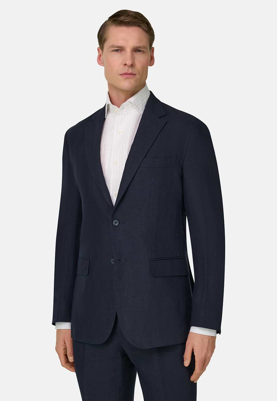 Pure Linen Suit, Navy blue, hi-res