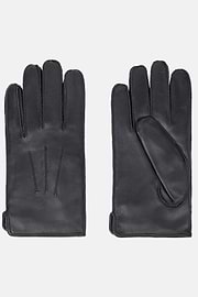 Leather Gloves, Black, hi-res
