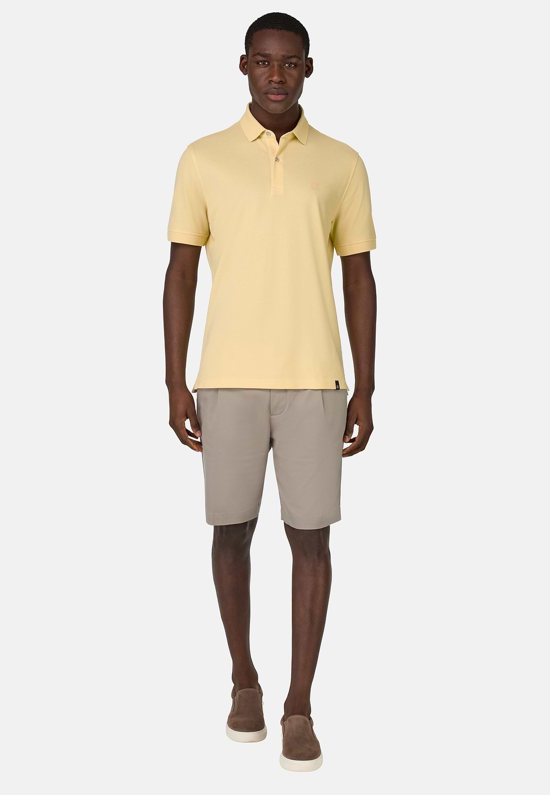 Bermuda En Coton Tencel Extensible, Taupe, hi-res