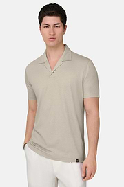Poloshirt aus Leinenmischung, Sand, thumb, 1