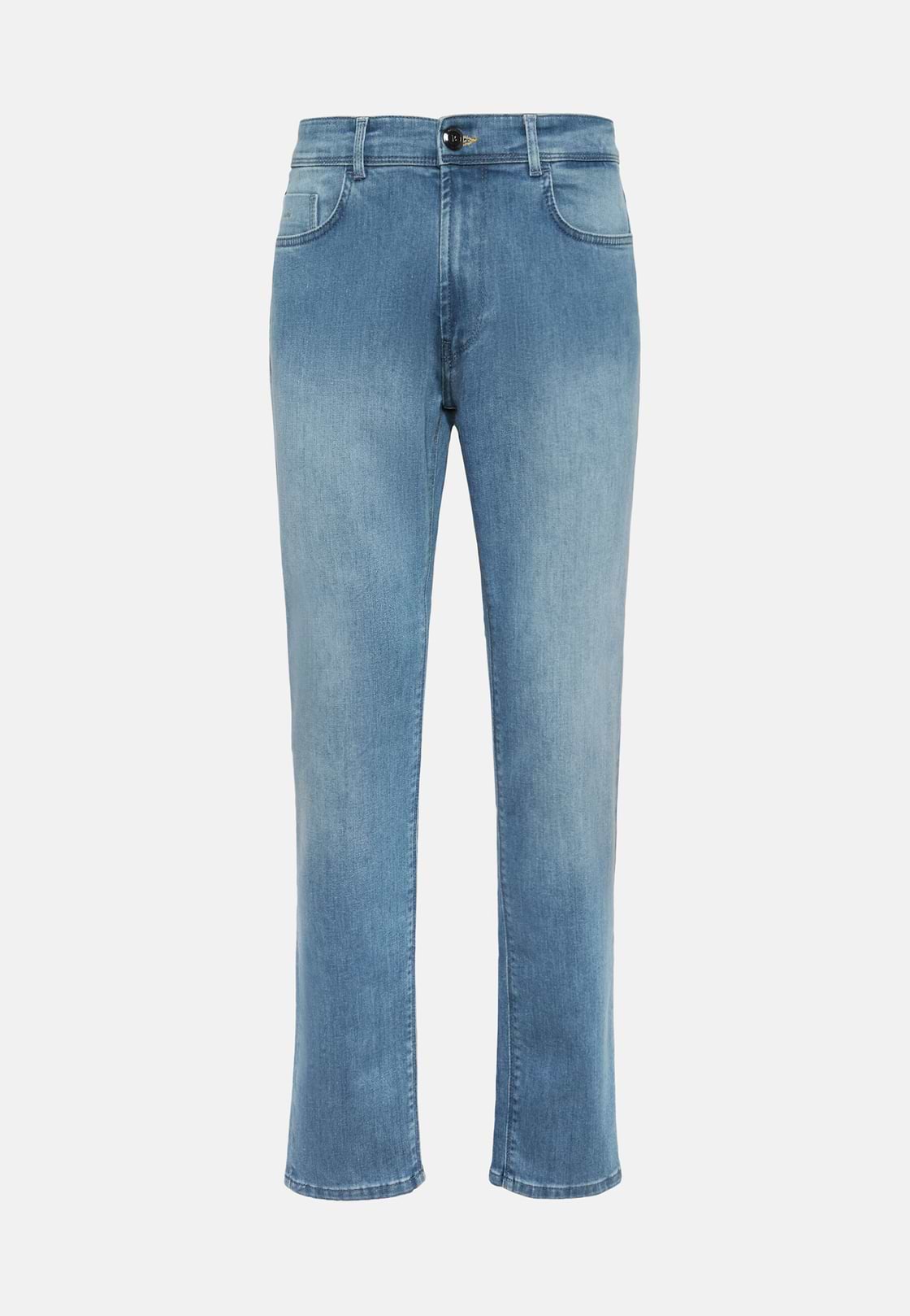 Jean En Denim Extensible Bleu À Délavage Clair, Indigo Clair, hi-res