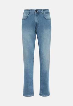 Jean En Denim Extensible Bleu À Délavage Clair