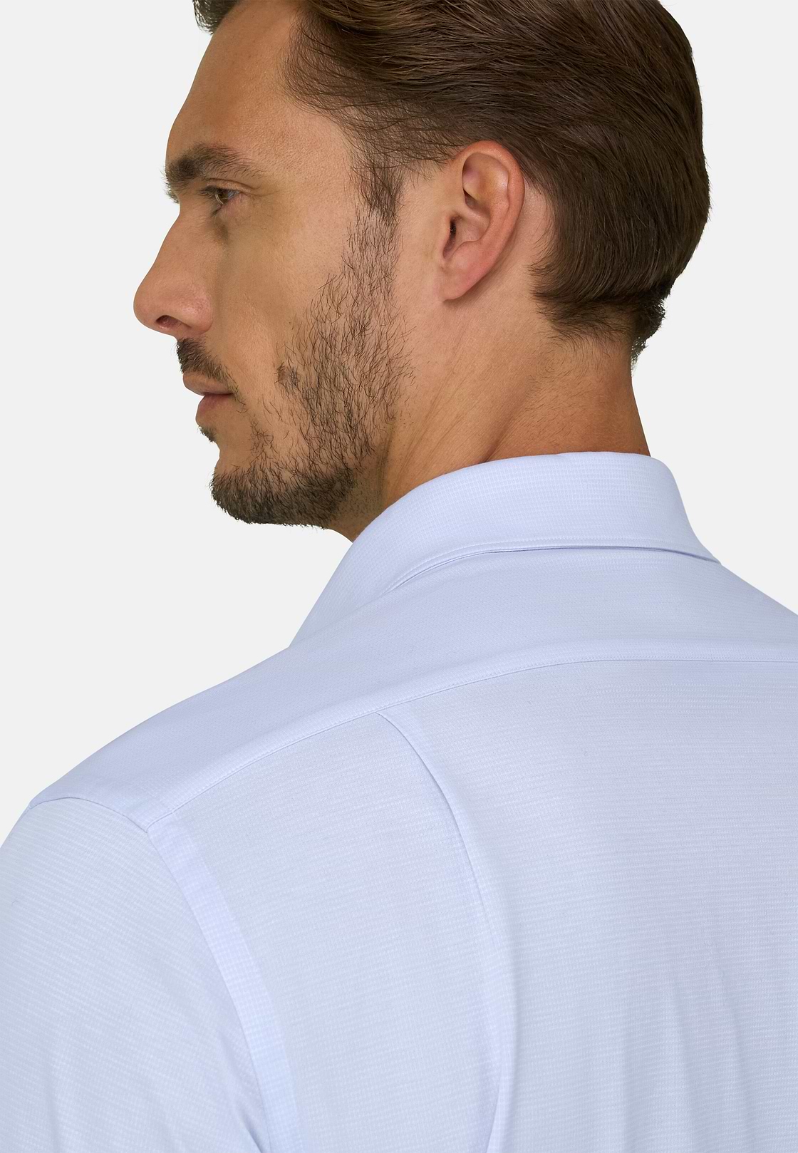 Polohemd Kariert aus Japanischem Jersey Regular Fit, Hellblau, hi-res, 3