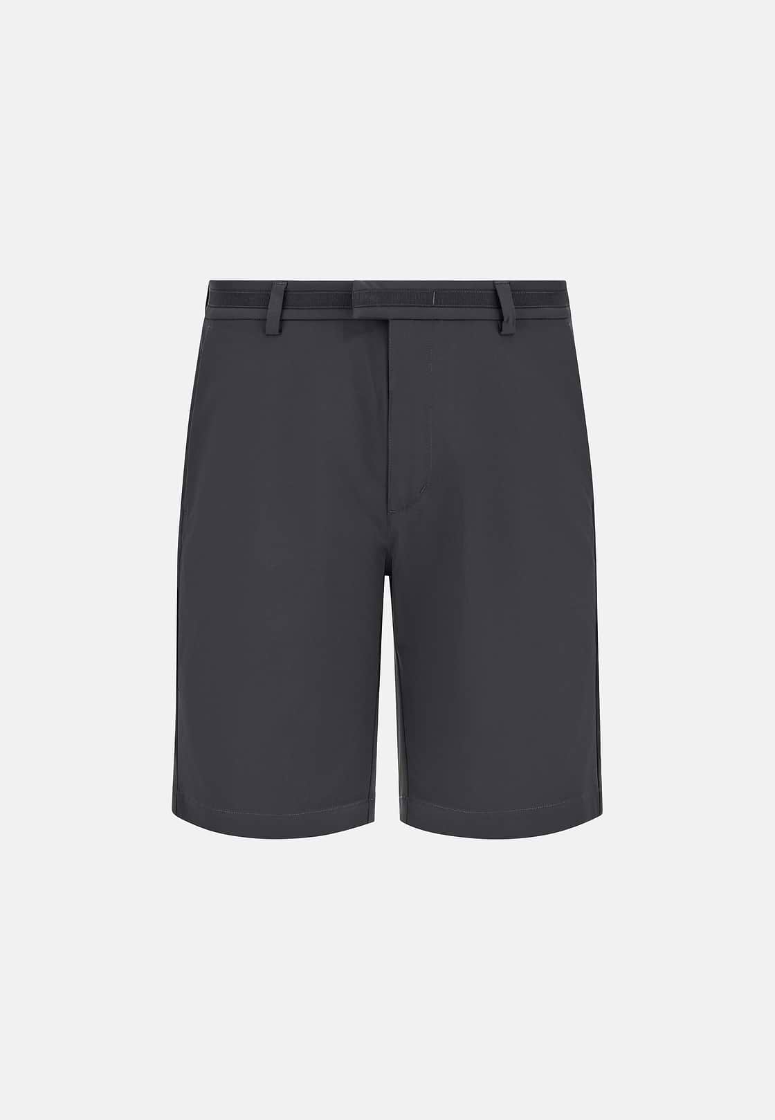 B Tech Stretch Nylon Bermuda Shorts, Dark Grey, hi-res