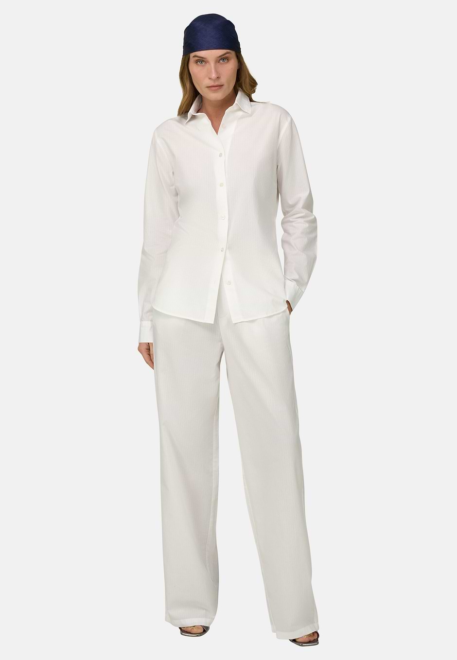Camicia In Cotone Regular Fit, Bianco, hi-res