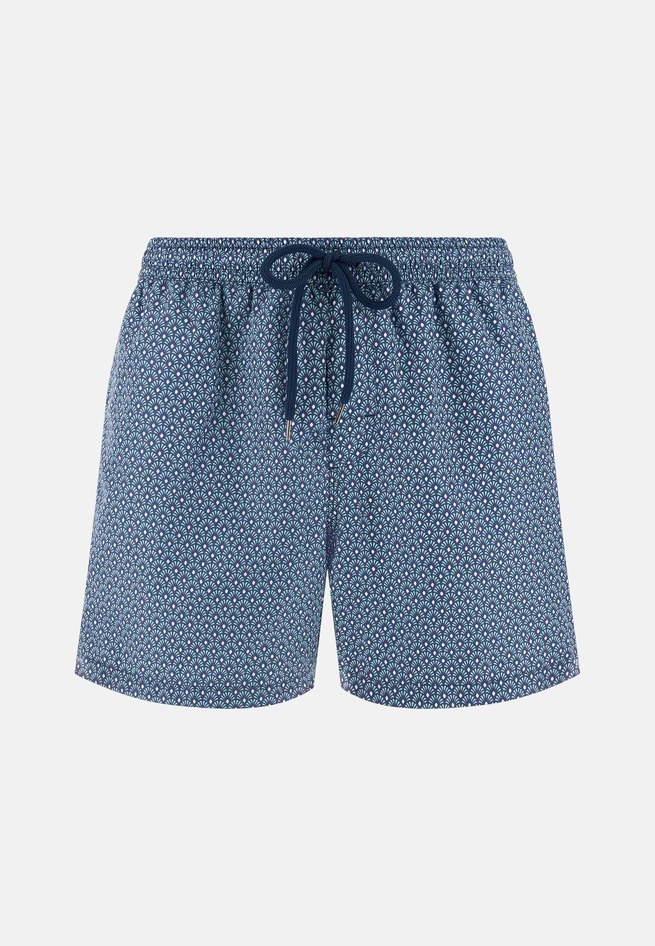 Badehose Mit Geometrischem Print, Hellgrün, hi-res