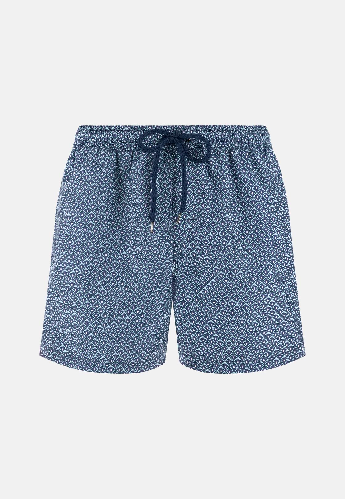 Badehose Mit Geometrischem Print, Hellgrün, hi-res, 4