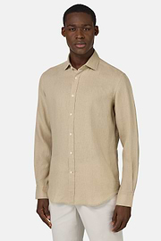 Regular Fit Linen Shirt, Beige, hi-res