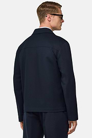完売 Men's Stretch Cotton Bomber Jacket with a Shirt Collar ジャケット・アウター