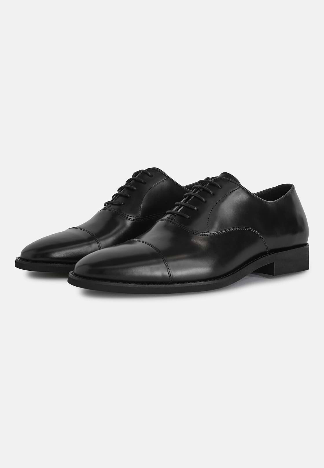 Oxford-Schuhe Aus Leder, Schwarz, hi-res