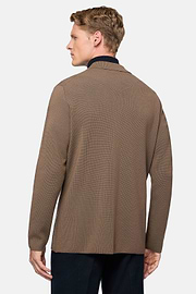 Brown Over Shirt in Merino Wool, Brown, hi-res