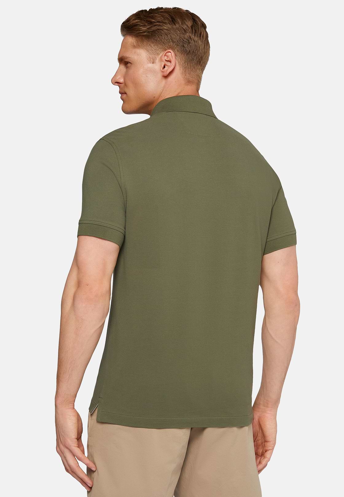 Polo De Piqué De Algodón, Verde militar, hi-res