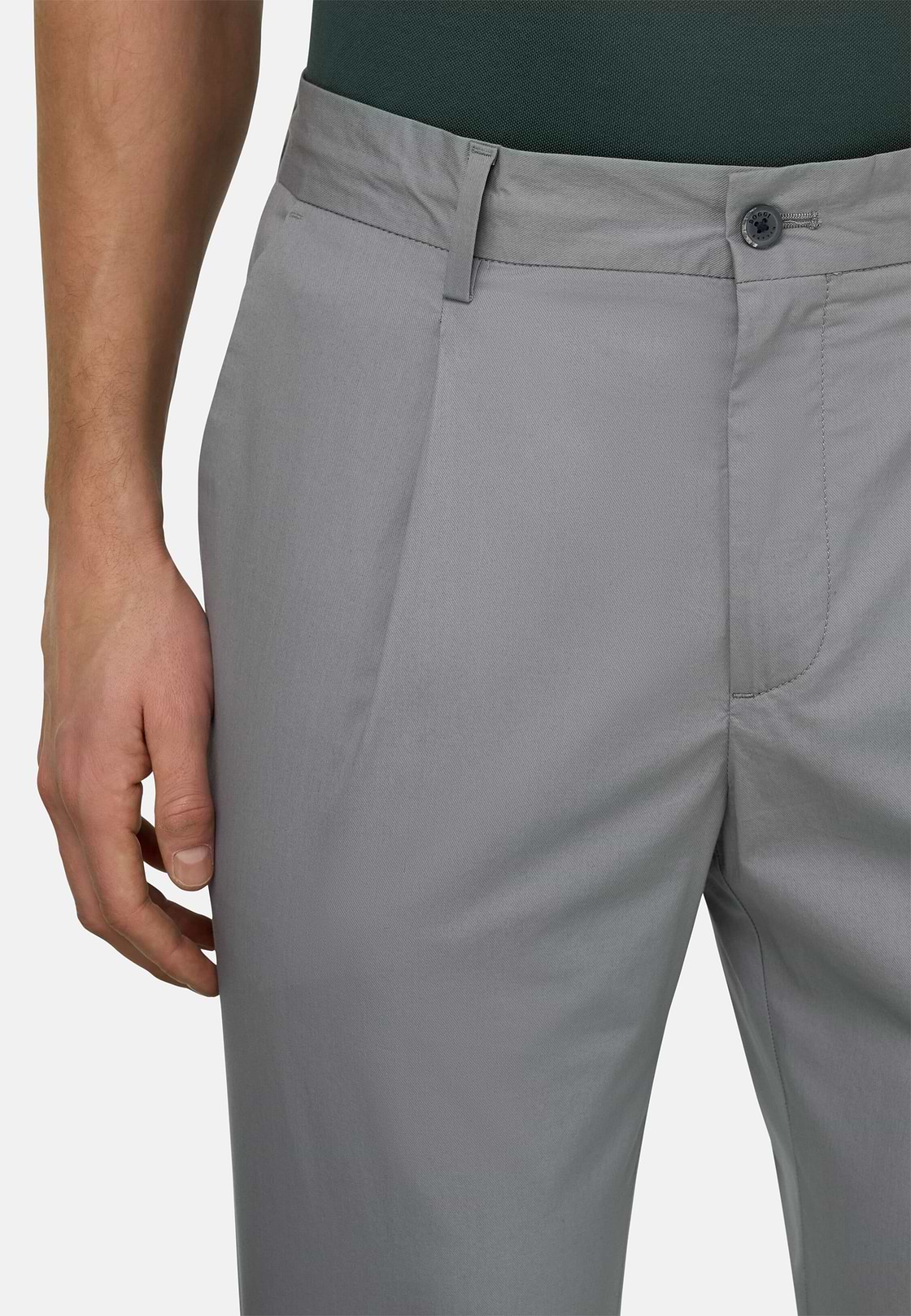 Pantaloni In Cotone, Grigio, hi-res, 4