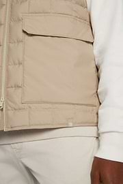 Gilet En Tissu Recyclé En Duvet D'Oie, Beige, hi-res