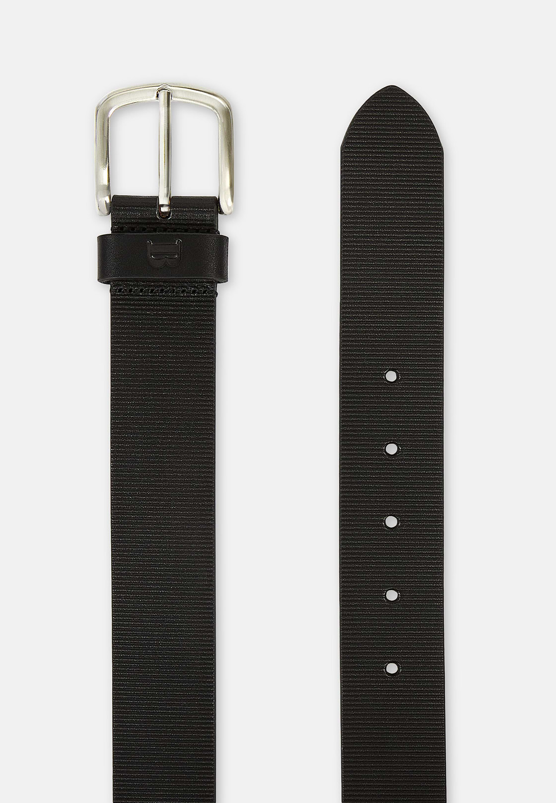 Printed Leather Belt, Black, hi-res