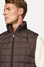 Gilet In Technical Fabric With Goose Down, Brown, hi-res