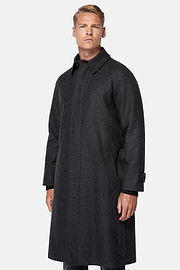 Single-breasted Wool Coat, Charcoal, hi-res