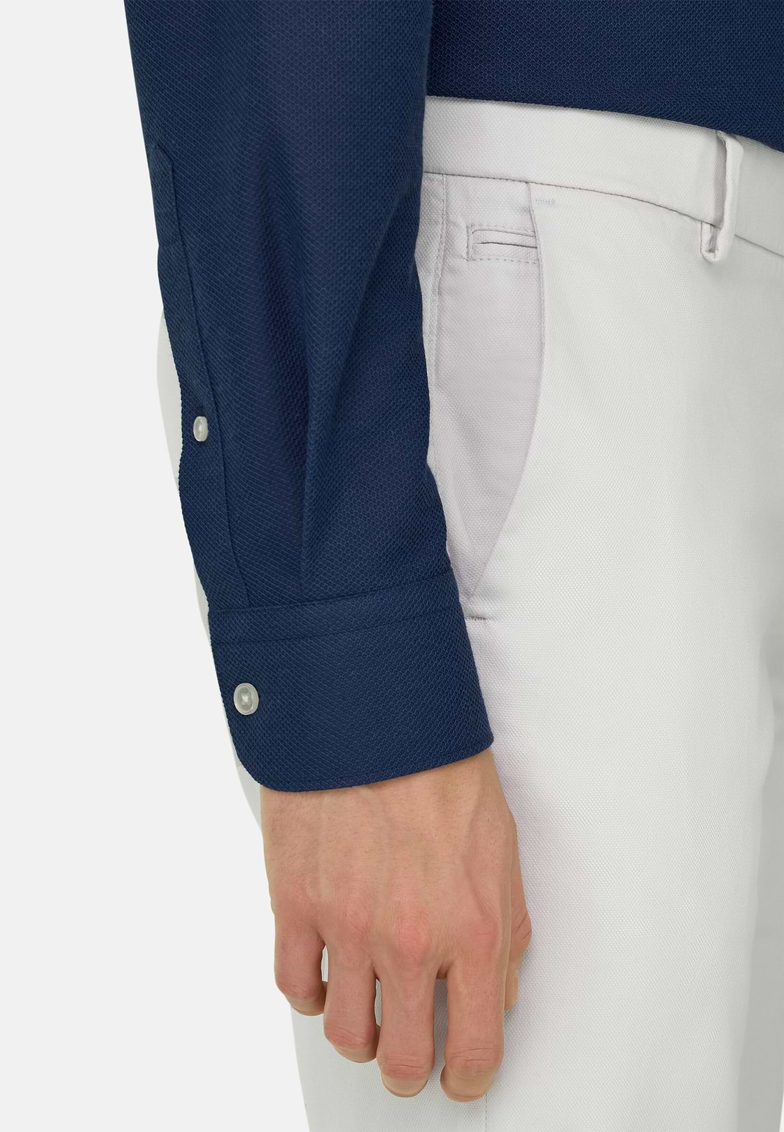 Pantalon En Coton Tencel Extensible, La glace, hi-res, 4