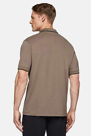 High-Performance Piqué Polo Shirt, Brown, hi-res