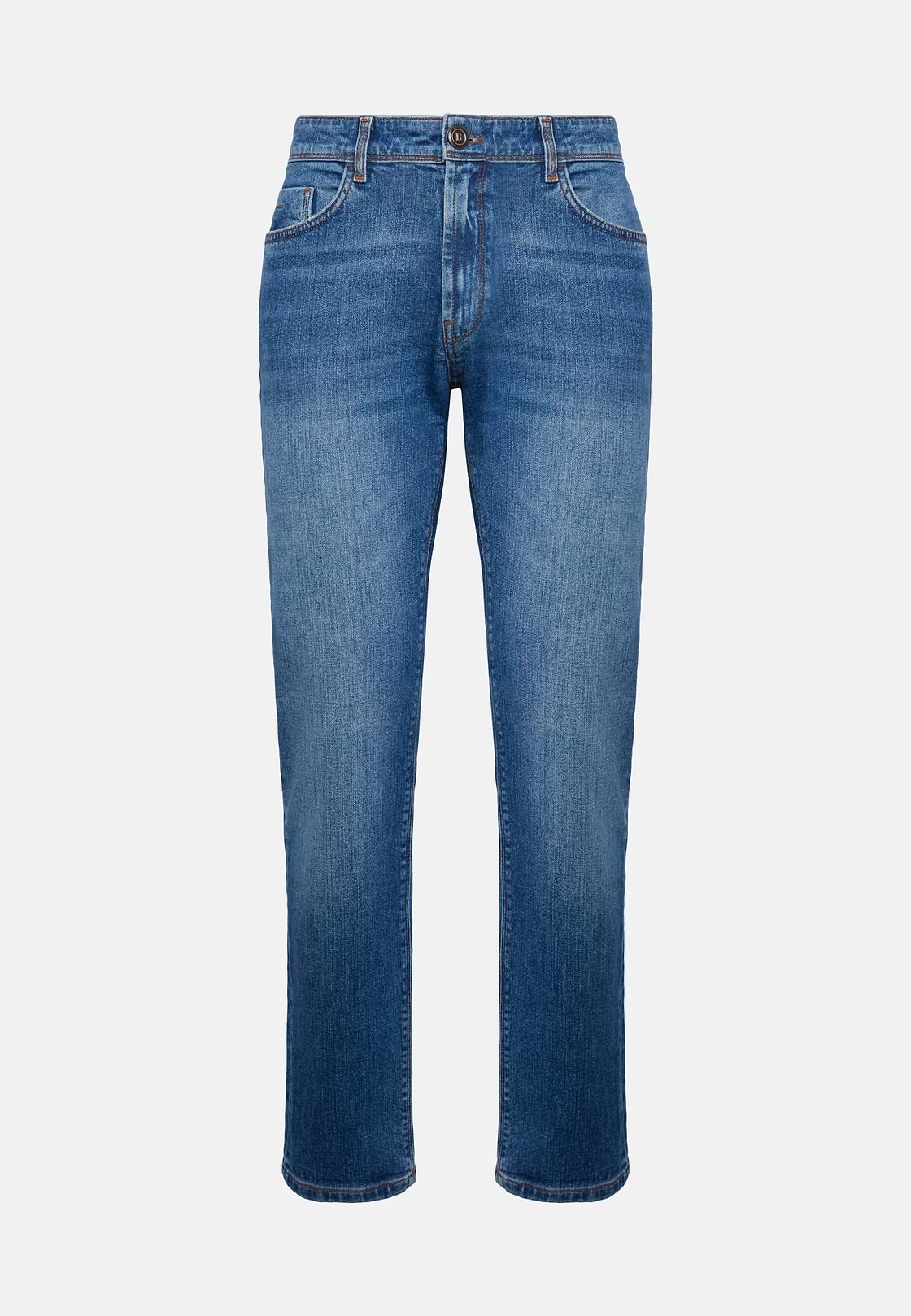 Medium Blue Stretch Denim Jeans, Medium Blue, hi-res