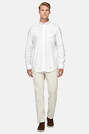 Regular Fit Organic Oxford Cotton Shirt, White, hi-res