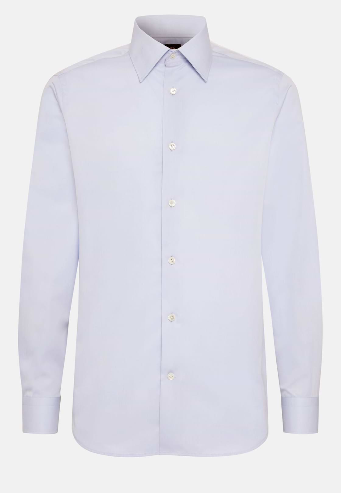 Regular Fit Sky Blue Cotton Twill Shirt, Light Blue, hi-res