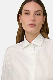 Camicia A Righe In Cotone Seta Regular Fit, Bianco, thumb, 4