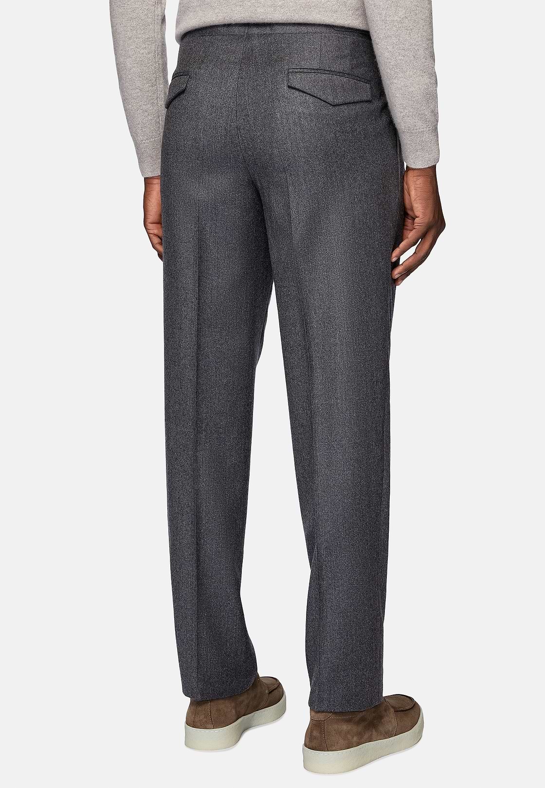 Cashmere Wool Flannel Trousers | Boggi