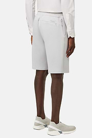 Bermuda Shorts in Lightweight Cotton Blend Scuba, Ice, hi-res