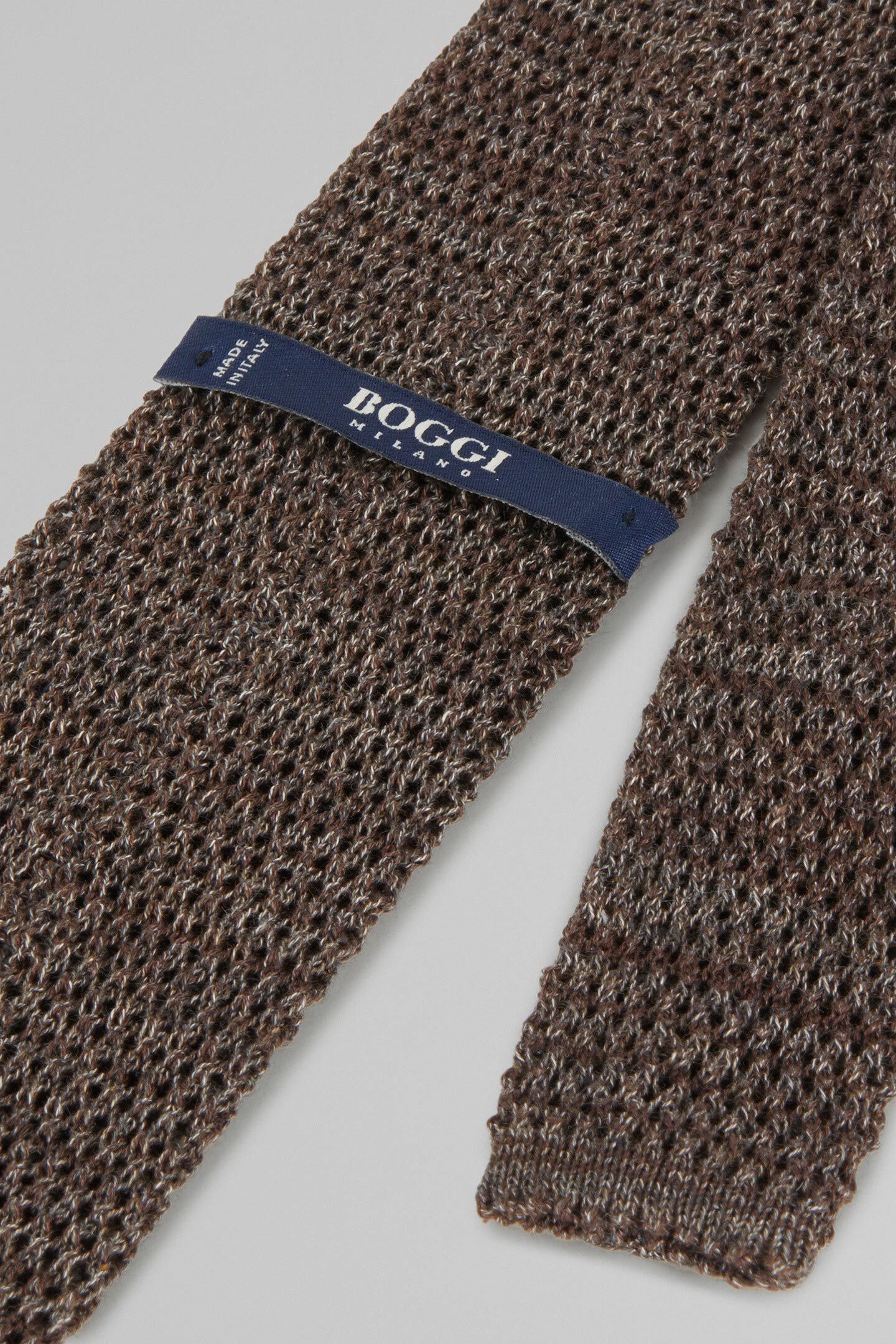 Polka Dot Silk/Cotton Knitted Tie, Hazelnut, hi-res, 2