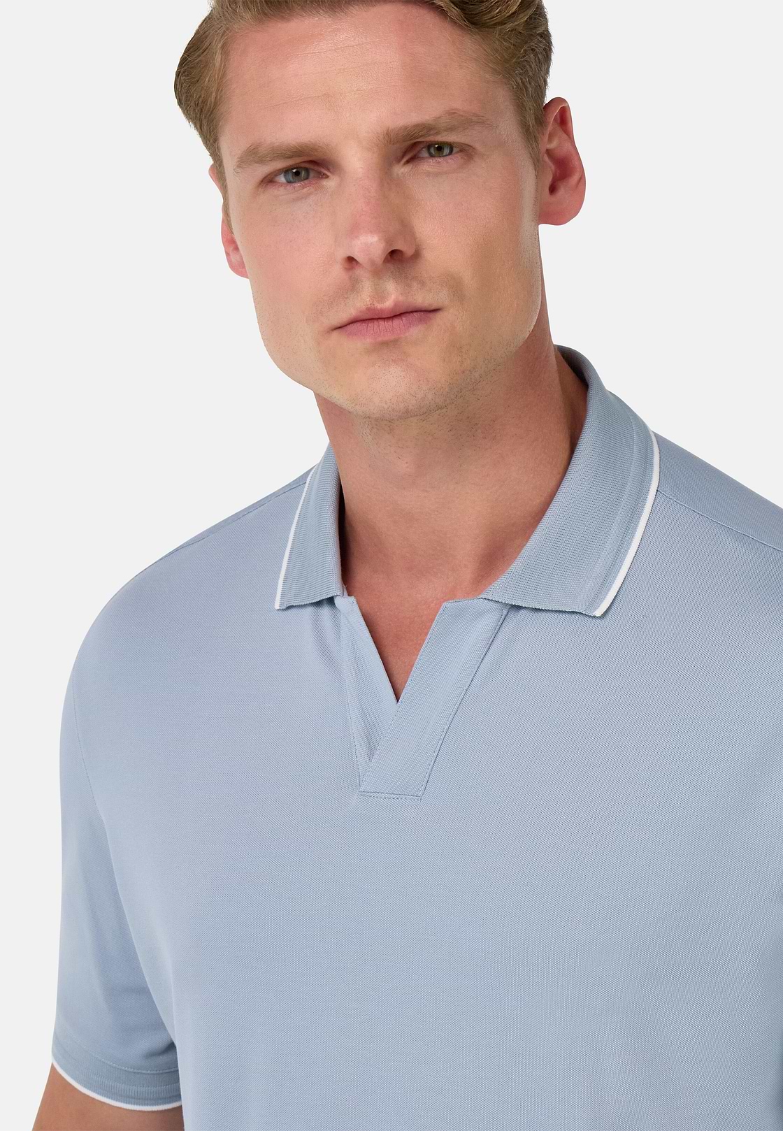 Polo En Piqué Performant S.Cafè®, Bleu clair, hi-res