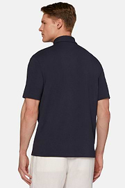 Polo En Coton Supima Stretch, bleu marine, hi-res