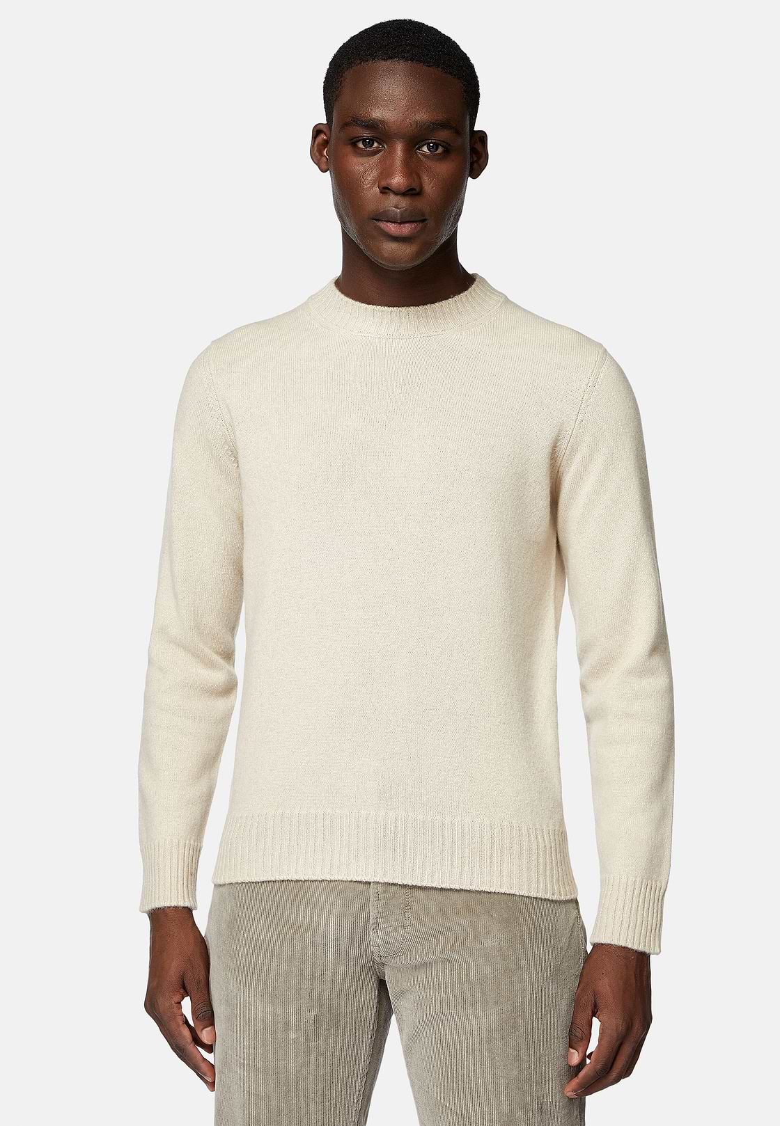Sand Crew Neck Cashmere Jumper, Sand, hi-res