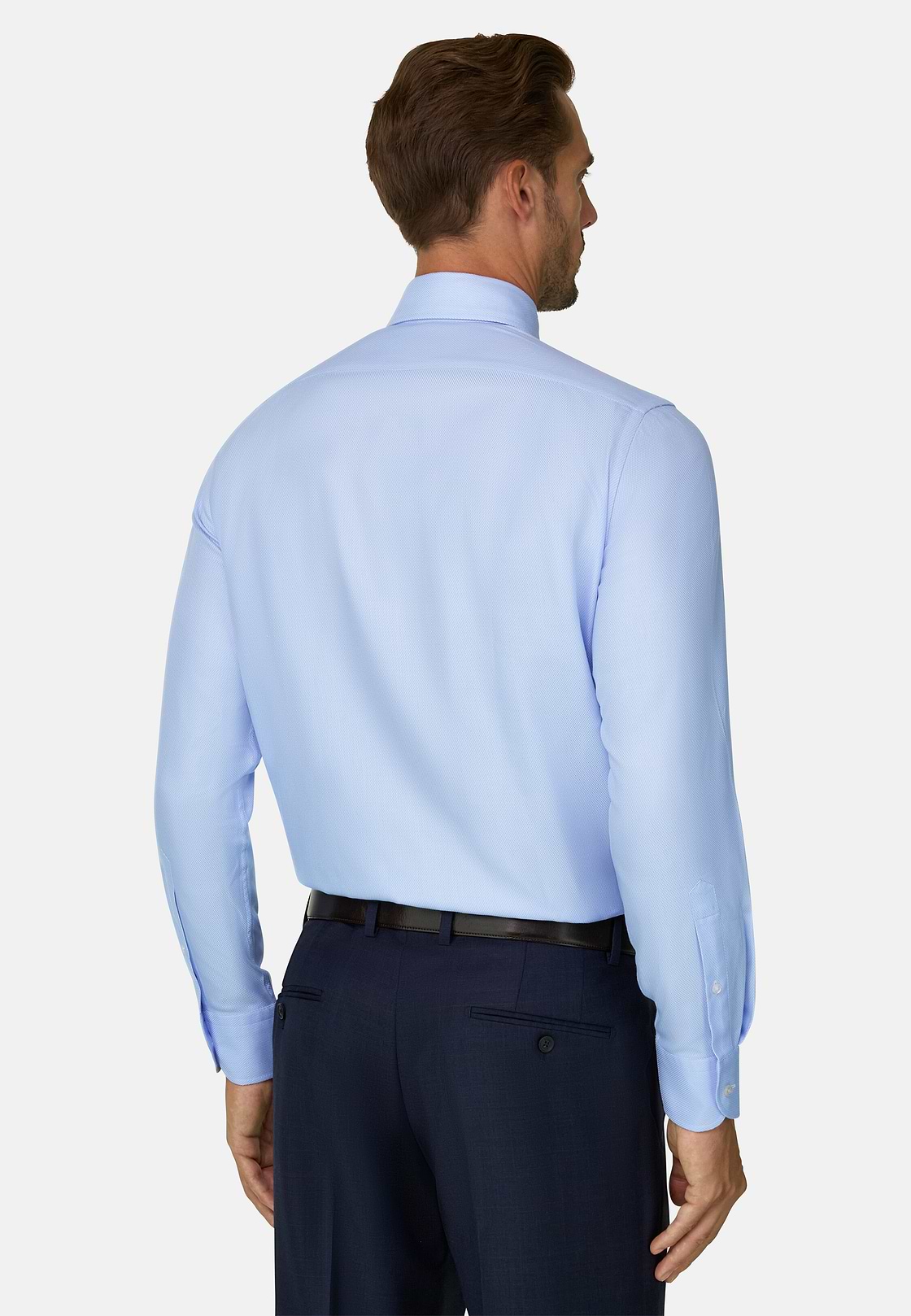 Shirt in Cotton Dobby Regular Fit, Light Blue, hi-res, 6